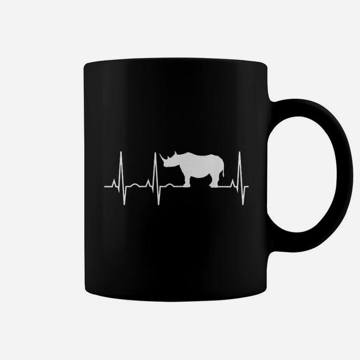 Rhino Heartbeat Rhinoceros Coffee Mug