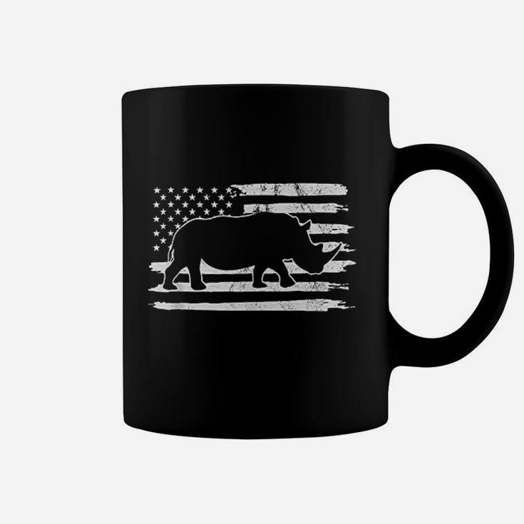 Rhino Usa Flag 4Th Of July America Coffee Mug
