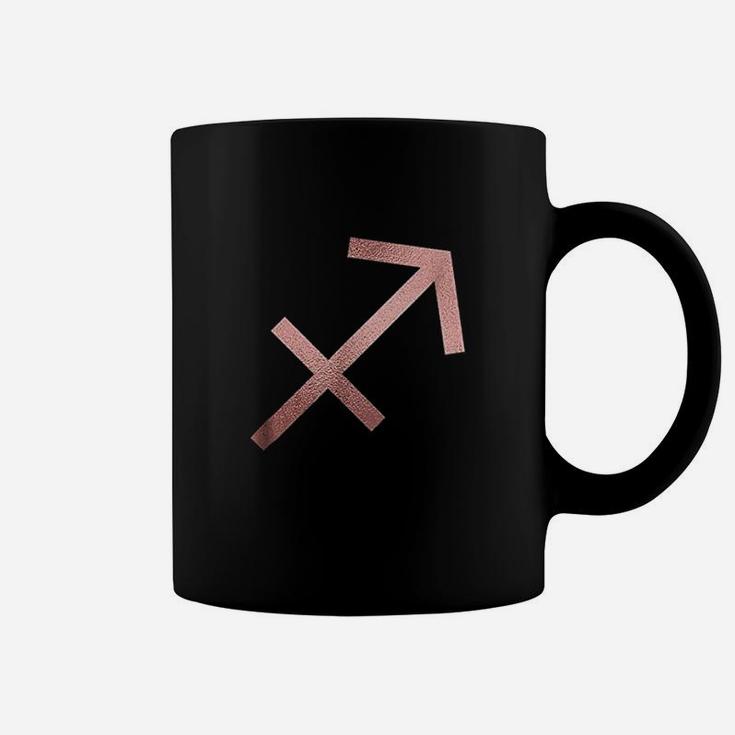 Rose Gold Sagittarius Symbol Zodiac Star Sign Coffee Mug
