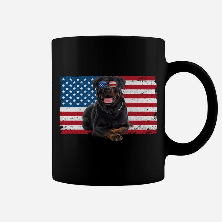 Rottweiler Dad American Flag Dog Lover Owner Rottie Dad Cute Coffee Mug