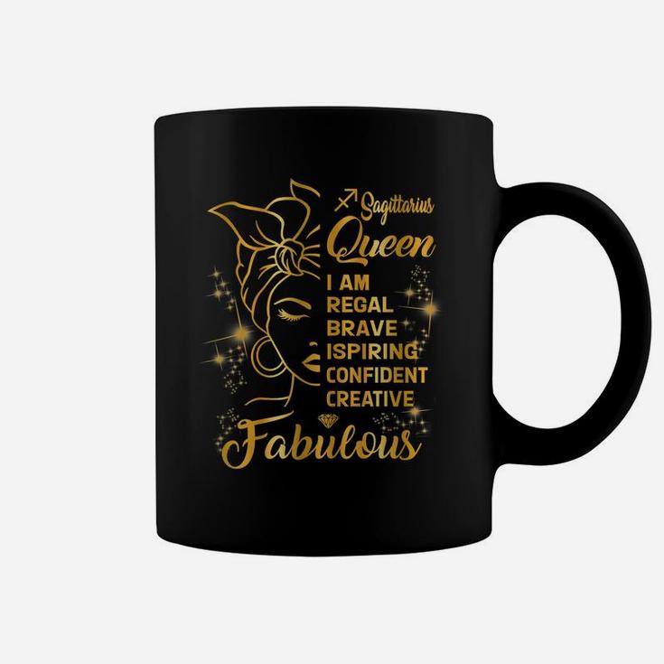 Sagittarius Queen Fabulous Melanin Black Woman Birthday Gift Coffee Mug