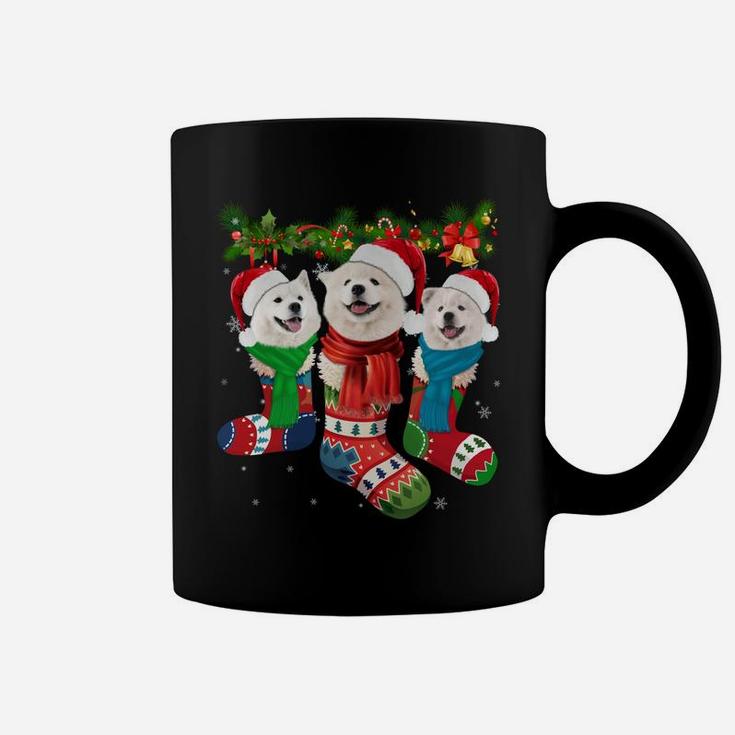 Samoyed In Christmas Socks Sweatshirt Coffee Mug