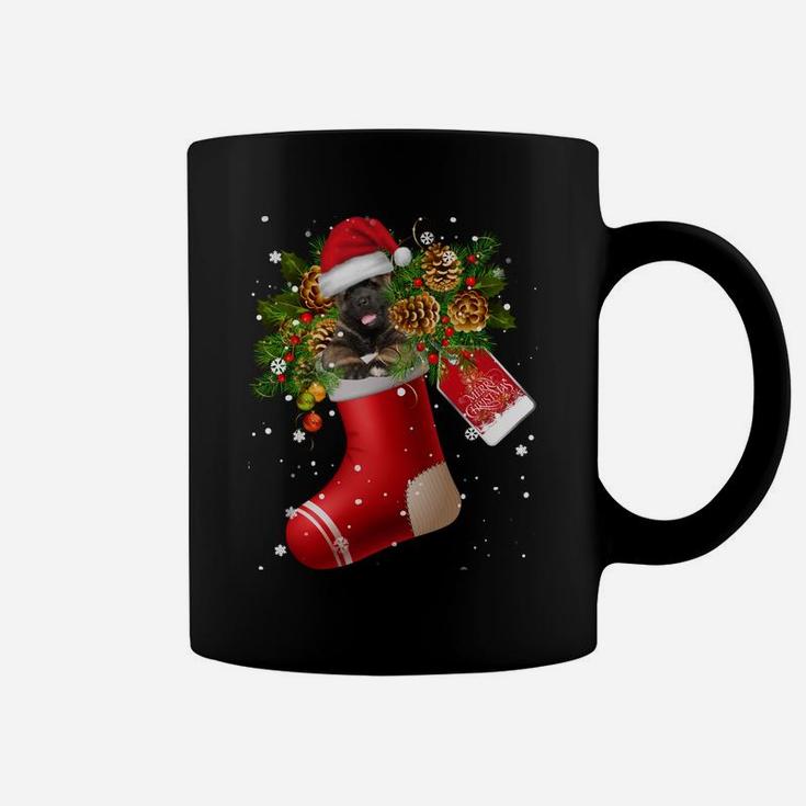 Santa Akita In Christmas Sock Pajama Sweatshirt Coffee Mug