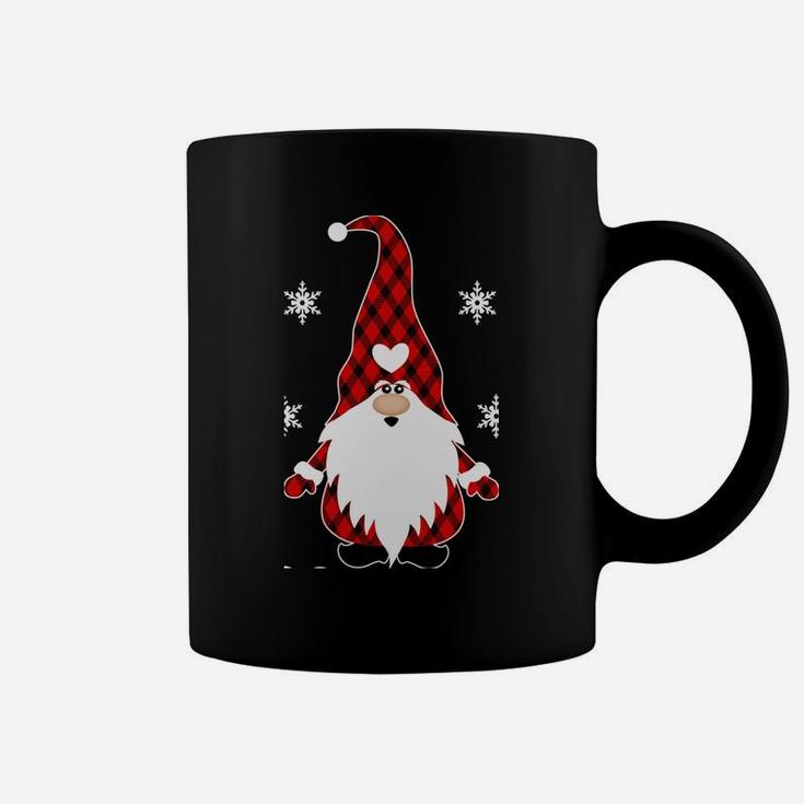 Santa Claus Garden Gnome Buffalo Plaid Merry Christmas Coffee Mug