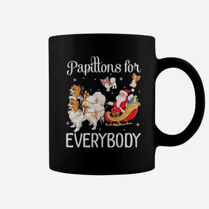 Santa Claus With Papillon Dogs Papillons For Everybody Merry Coffee Mug