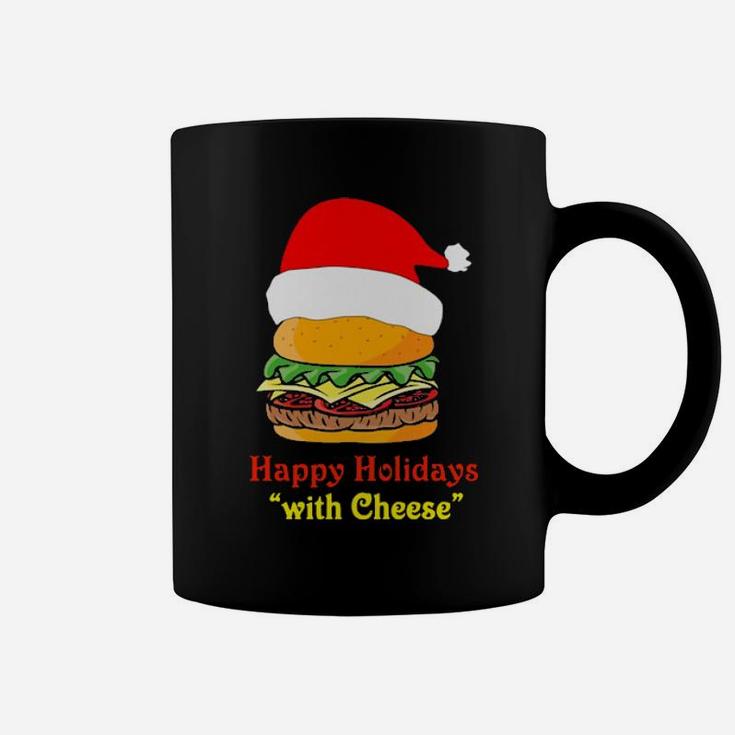 Santa Hamburger Happy Holidays With Cheese Coffee Mug