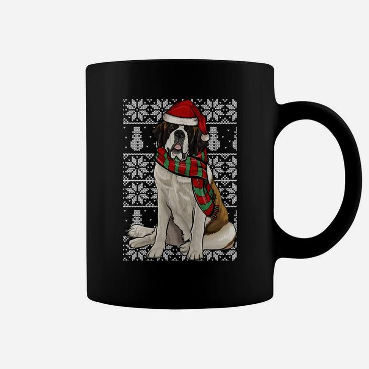 Santa Hat Xmas St Bernard Ugly Christmas Sweatshirt Coffee Mug