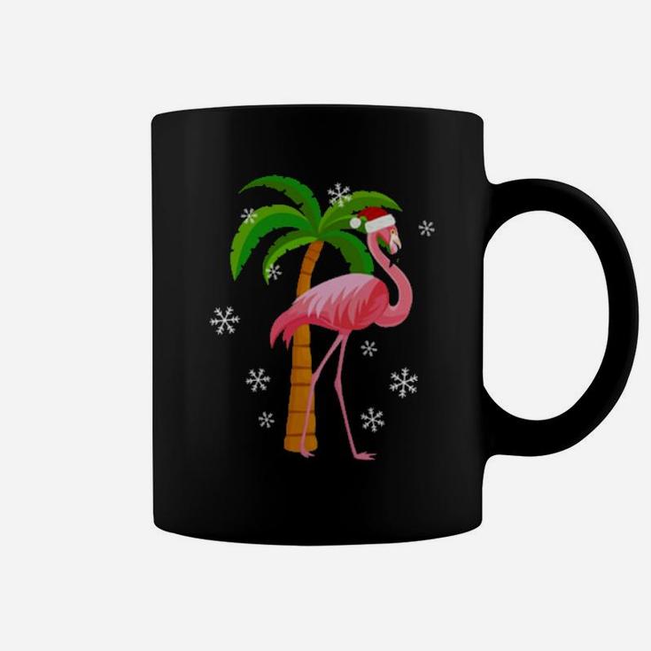 Santa Pink Flamingo Coffee Mug