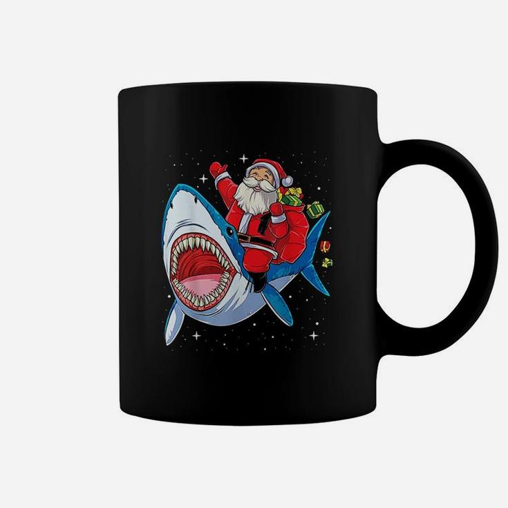 Santa Riding Shark Coffee Mug