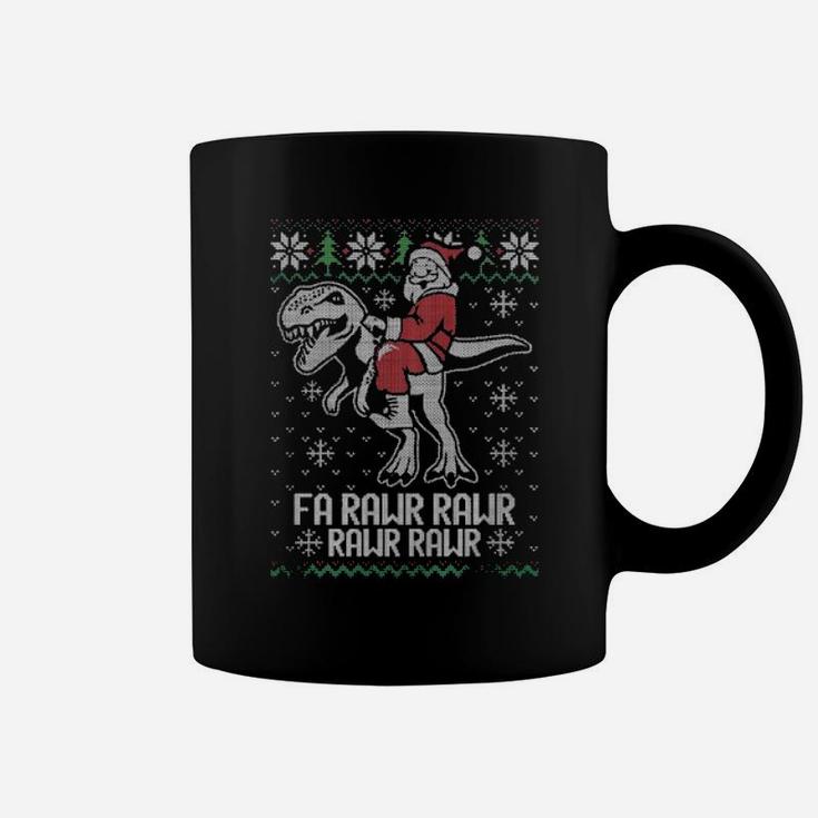 Santa Riding T Rex Fa Rawr Rawr Rawr Rawr Sweater Coffee Mug