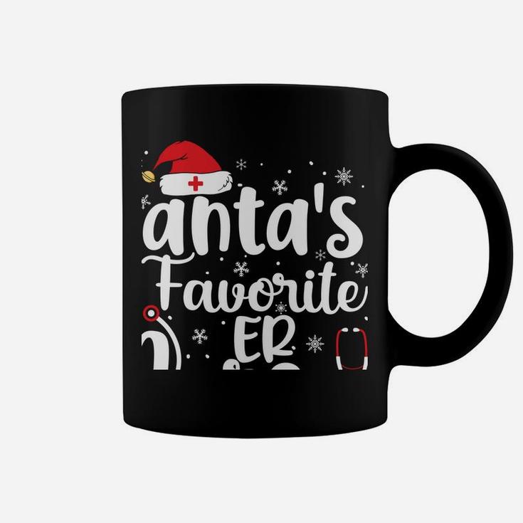 Santa's Favorite Er Nurse Merry Christmas Cute Nurse Gifts Sweatshirt Coffee Mug