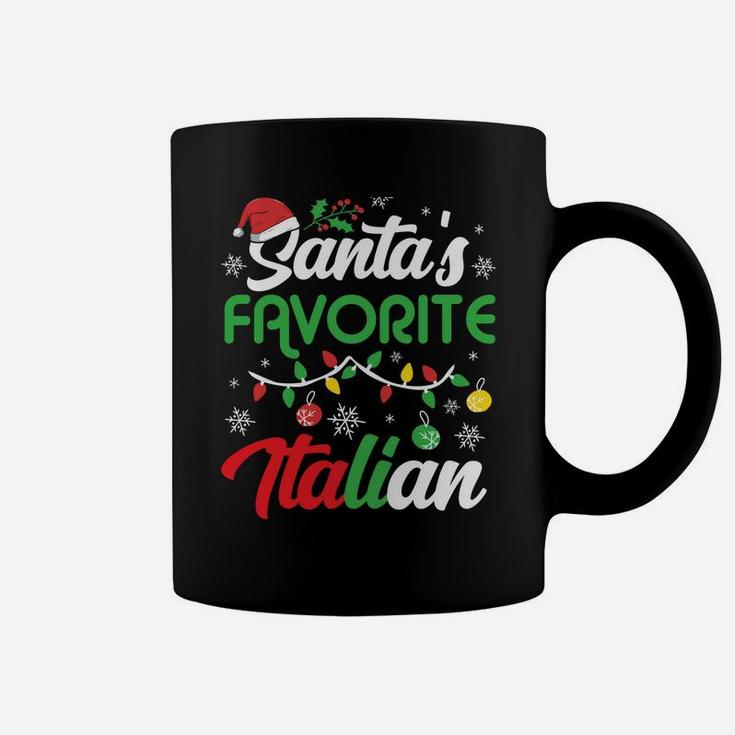 Santa's Favorite Italian Clothing Holiday Gifts Christmas Sweatshirt Coffee Mug