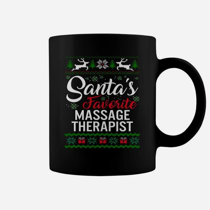 Santas Favorite Massage Therapist Christmas Ugly Family Sweatshirt Coffee Mug