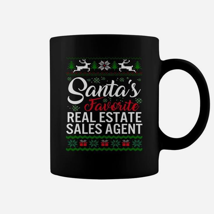 Santas Favorite Real Estate Sales Agent Christmas Ugly Famil Sweatshirt Coffee Mug