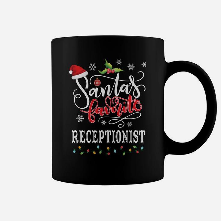 Santa's Favorite Receptionist Funny Christmas Xmas Hat Sweatshirt Coffee Mug