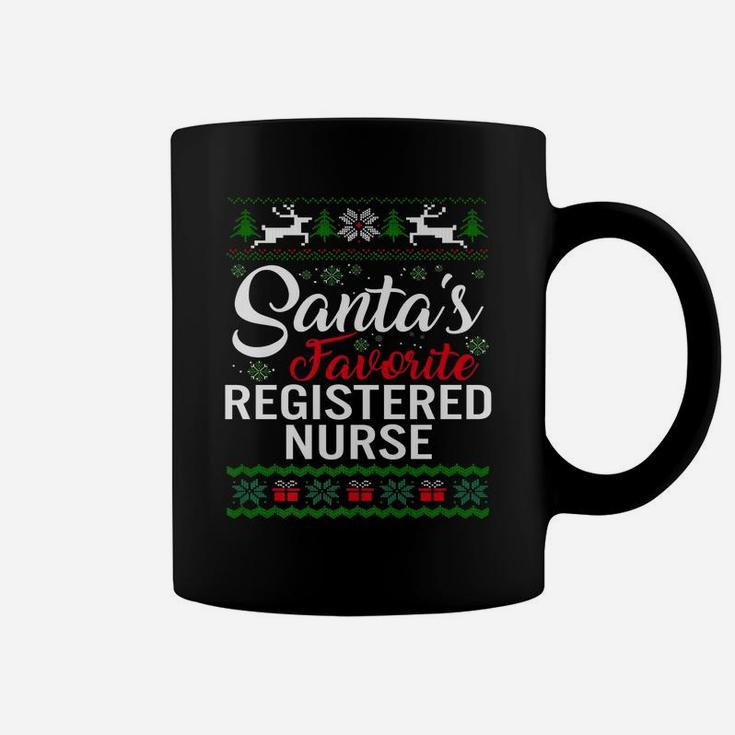 Santas Favorite Registered Nurse Christmas Ugly Family Coffee Mug
