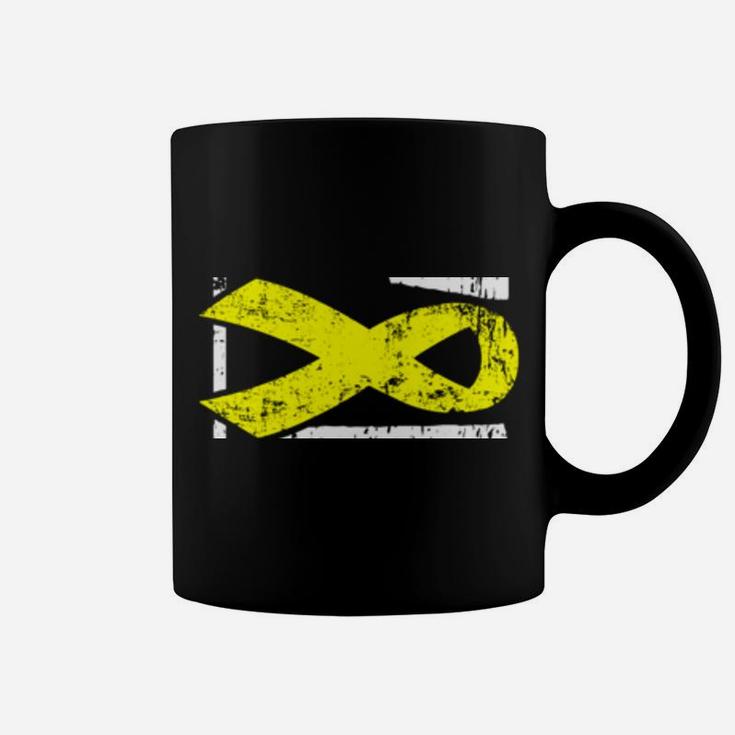 Sarcoma Warrior - Sideways Military-Stye Awareness Ribbon Coffee Mug
