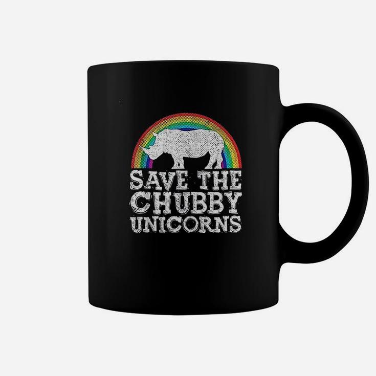 Save The Chubby Unicorns Gift Rhino Conservation Rainbow Coffee Mug