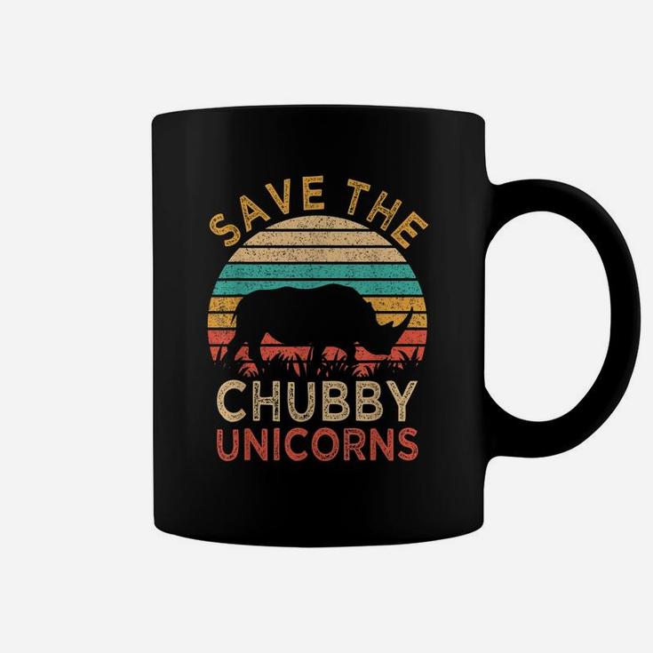 Save The Chubby Unicorns Vintage Funny Rhino Animal Rights Coffee Mug