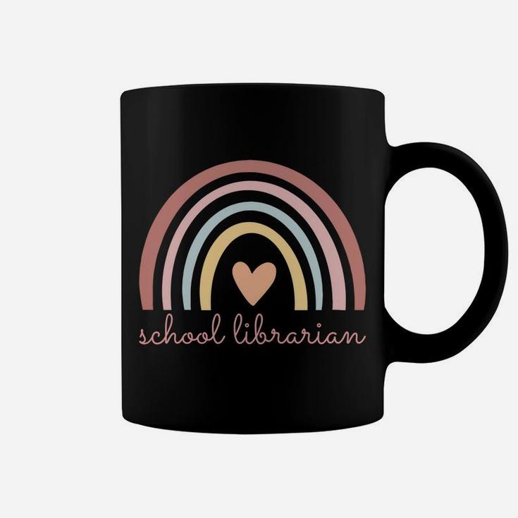 School Librarian Boho Rainbow Library Funny Back To School Sweatshirt Coffee Mug