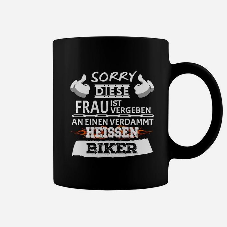 Schwarzes Tassen Vergeben an heißen Biker, Lustige Spruchmode