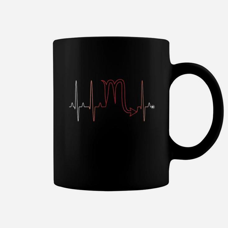 Scorpio Zodiac Sign Heartbeat October November Birthday Gift Coffee Mug