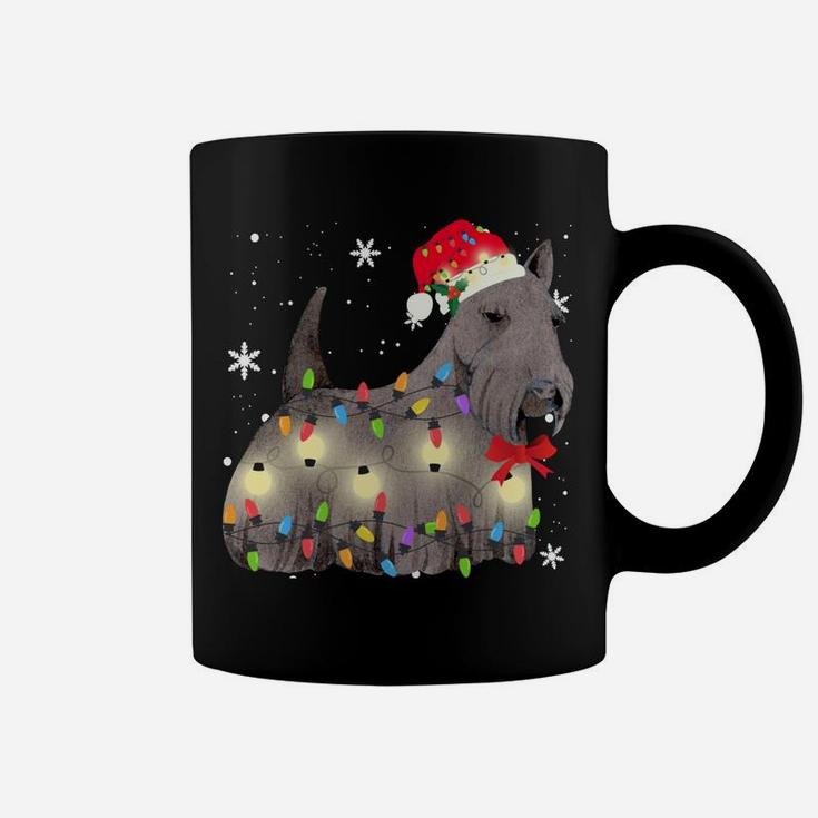 Scottish Terrier Dog Christmas Light Xmas Mom Dad Gifts Coffee Mug