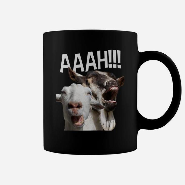 Screaming Goats Aaah Funny Crazy Goat Lover Print Raglan Baseball Tee Coffee Mug