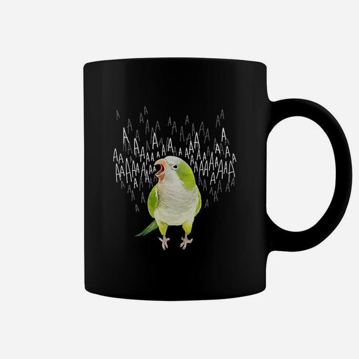 Screaming Green Quaker Parrot Coffee Mug