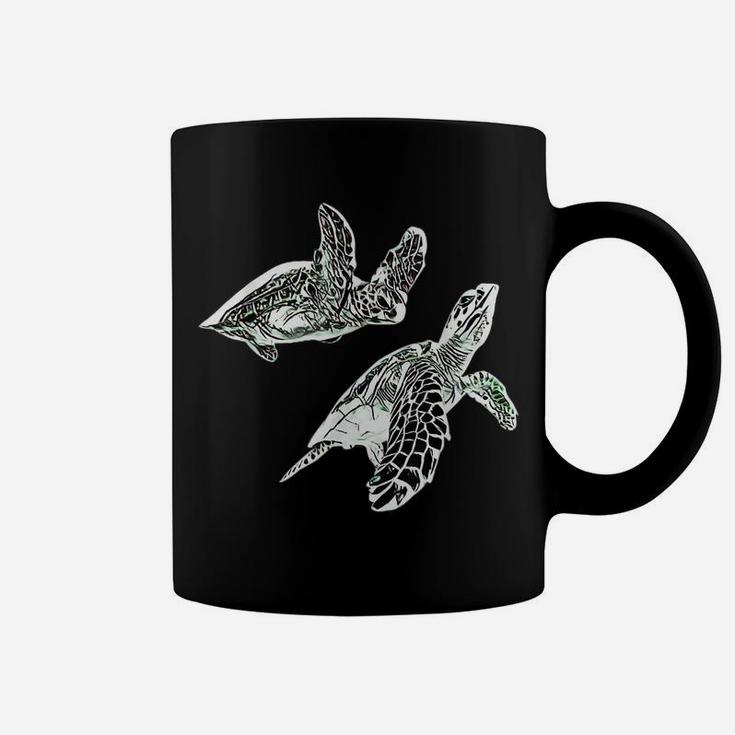 Sea Turtle Sea Animals Motif Ocean Turtles Colorful Design Coffee Mug