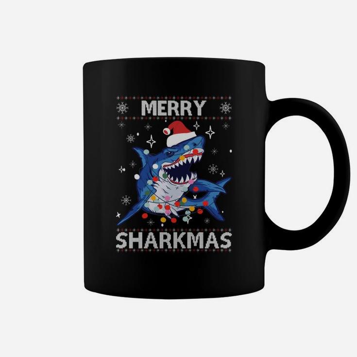 Sharkmas Funny Shark Ugly Christmas Sweaters Sweatshirt Coffee Mug