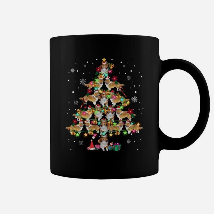 Shetland Sheepdog Christmas Tree Funny Sheltie Christmas Sweatshirt Coffee Mug
