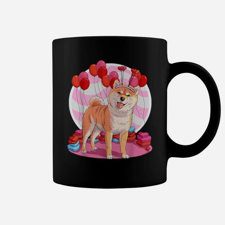 Shiba Inu Dog Heart Valentine Day Decor Coffee Mug