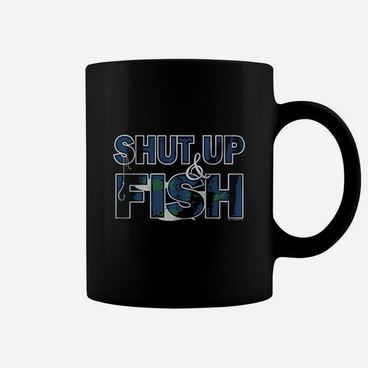 Shut Up And  Fish Funny Fishing Coffee Mug