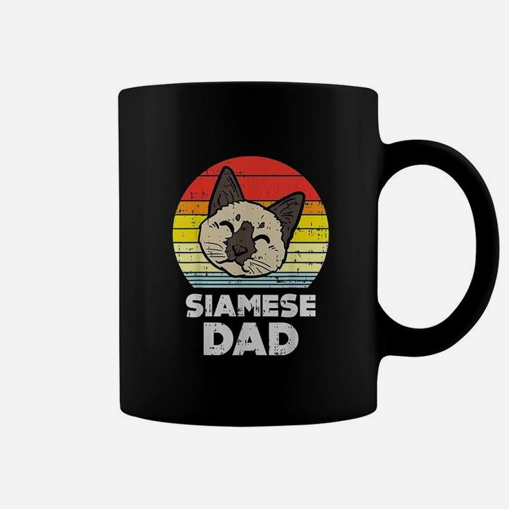 Siamese Cat Dad Sunset Retro Pet Lover Owner Daddy Men Coffee Mug