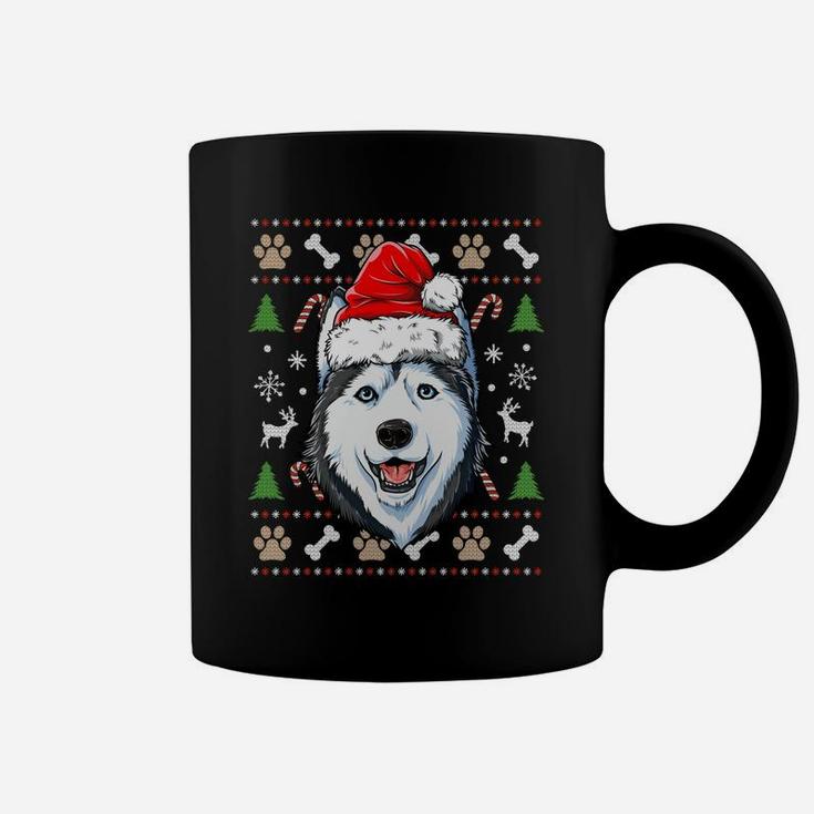 Siberian Husky Ugly Christmas Dog Santa Hat Xmas Boys Kids Sweatshirt Coffee Mug