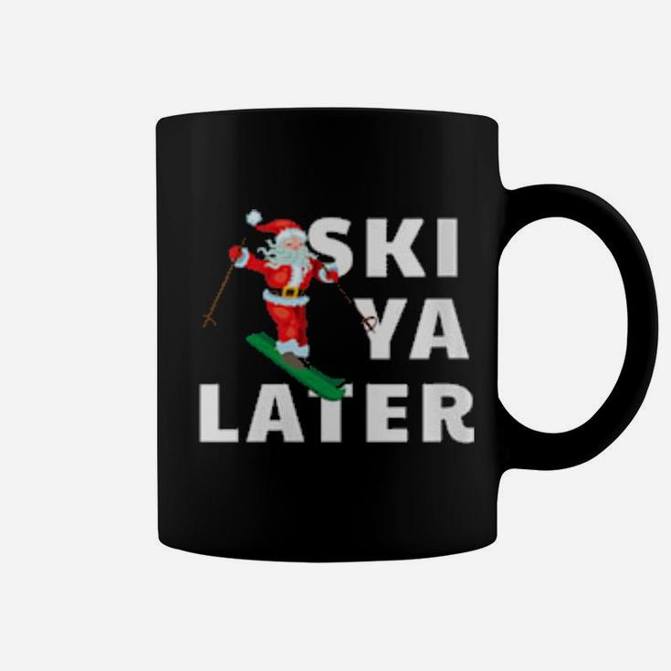 Ski Ya Later Skiing Santa Claus Pun Coffee Mug