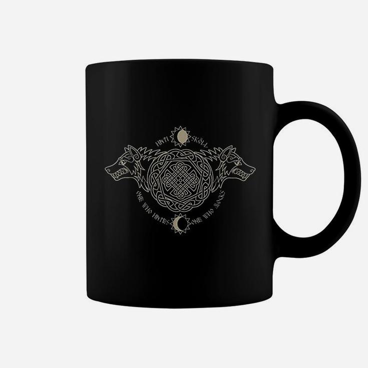 Skoll And Hati Wolf Fenrir Norse Nordic Symbol Coffee Mug