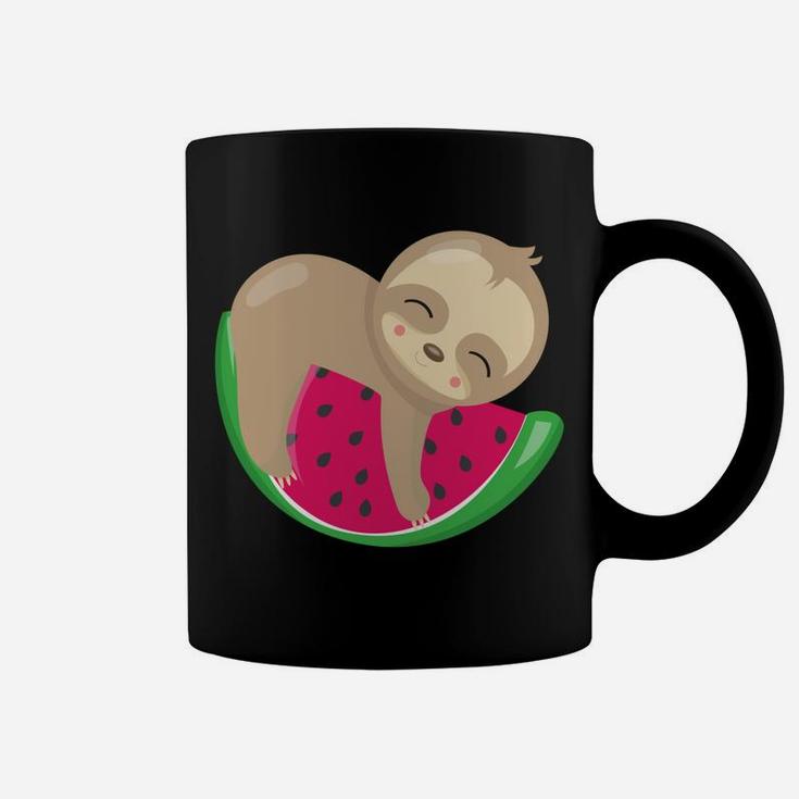 Sloth Watermelon Fruit Funny Animal Gift Coffee Mug