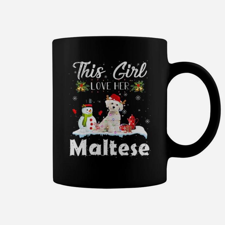 Snow   Xmas Gifts This Girl Love Her Maltese Reindeer Coffee Mug
