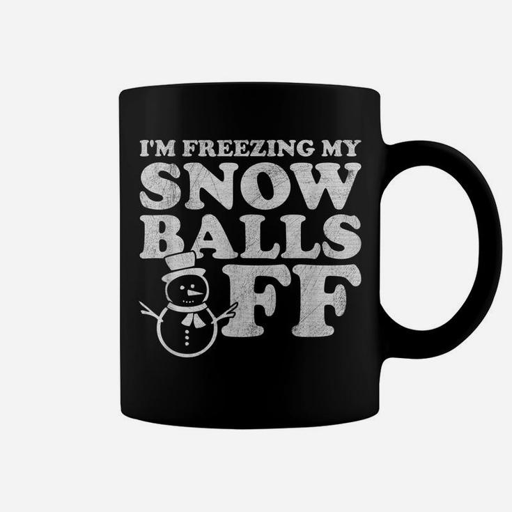 Snowman Snowballs Funny Christmas Party Pajama Mens Womens 2 Coffee Mug