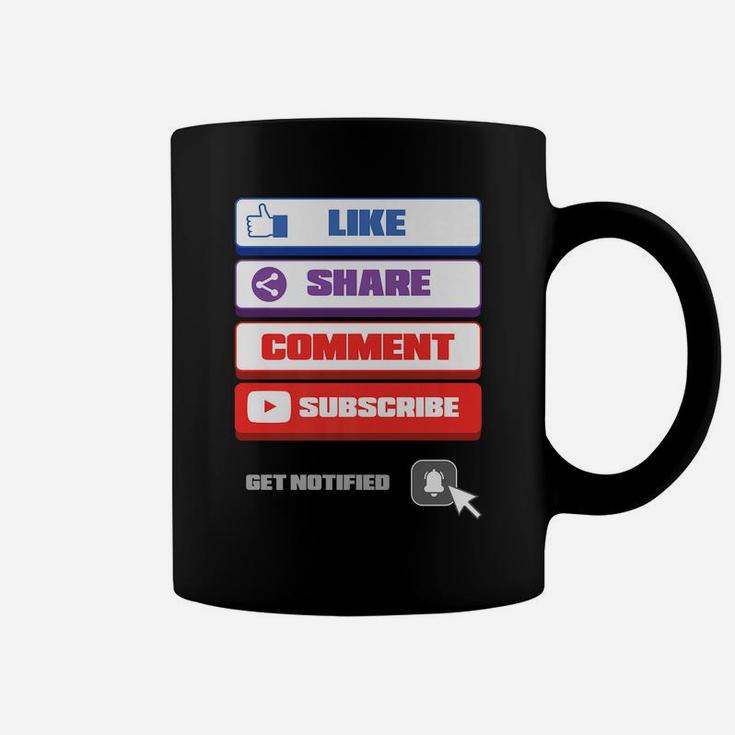 Social Media Like Share Comment Subscribe Vlogger Coffee Mug