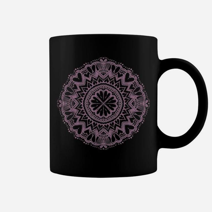 Soft Valentines Day Hearts Pastel Mandala Art Nature Yoga Coffee Mug