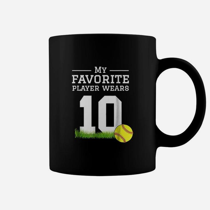 Softball Number 10 Fan Mom Dad Grandma Sister Coffee Mug