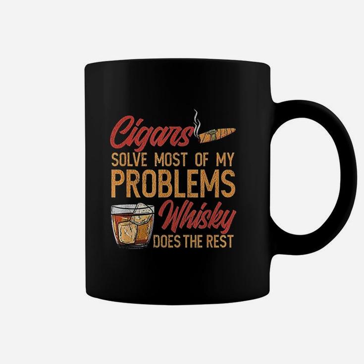 Solves Most Of My Problems And Whisky Helps Coffee Mug