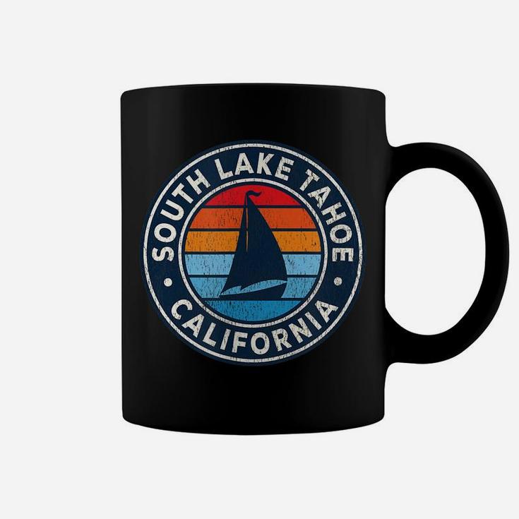 South Lake Tahoe California Ca Vintage Sailboat Retro 70S Coffee Mug