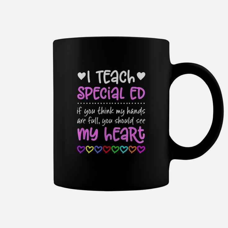 Special Ed Teacher Gift Hands Full Heart Love Coffee Mug