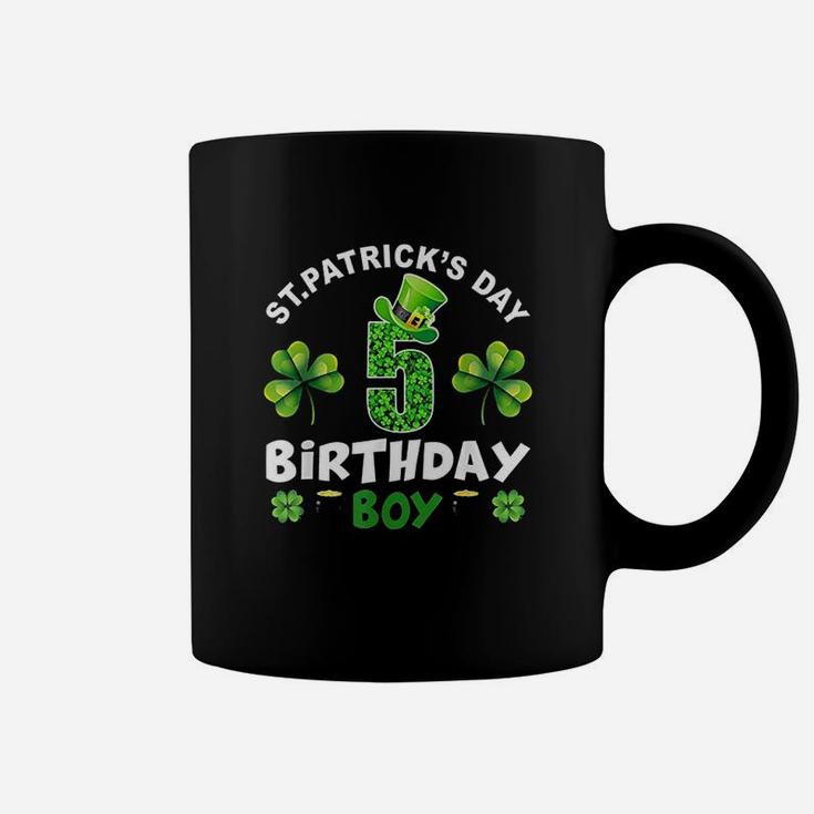 St Patricks Day 5 Years Old Birthday Boy 5Th Birthday Coffee Mug