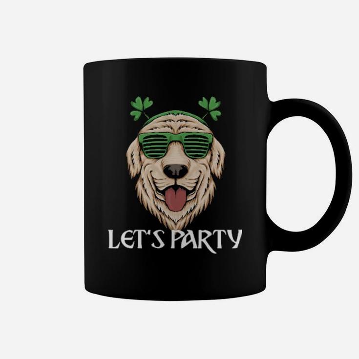 St Patricks Day Dog Irish Golden Retriever Sunglasses Coffee Mug