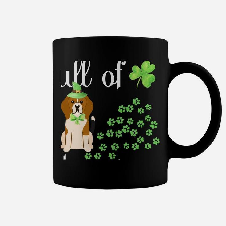 St Patricks Day Dog Lover Shirt Beagle Green Shamrock Paw Coffee Mug